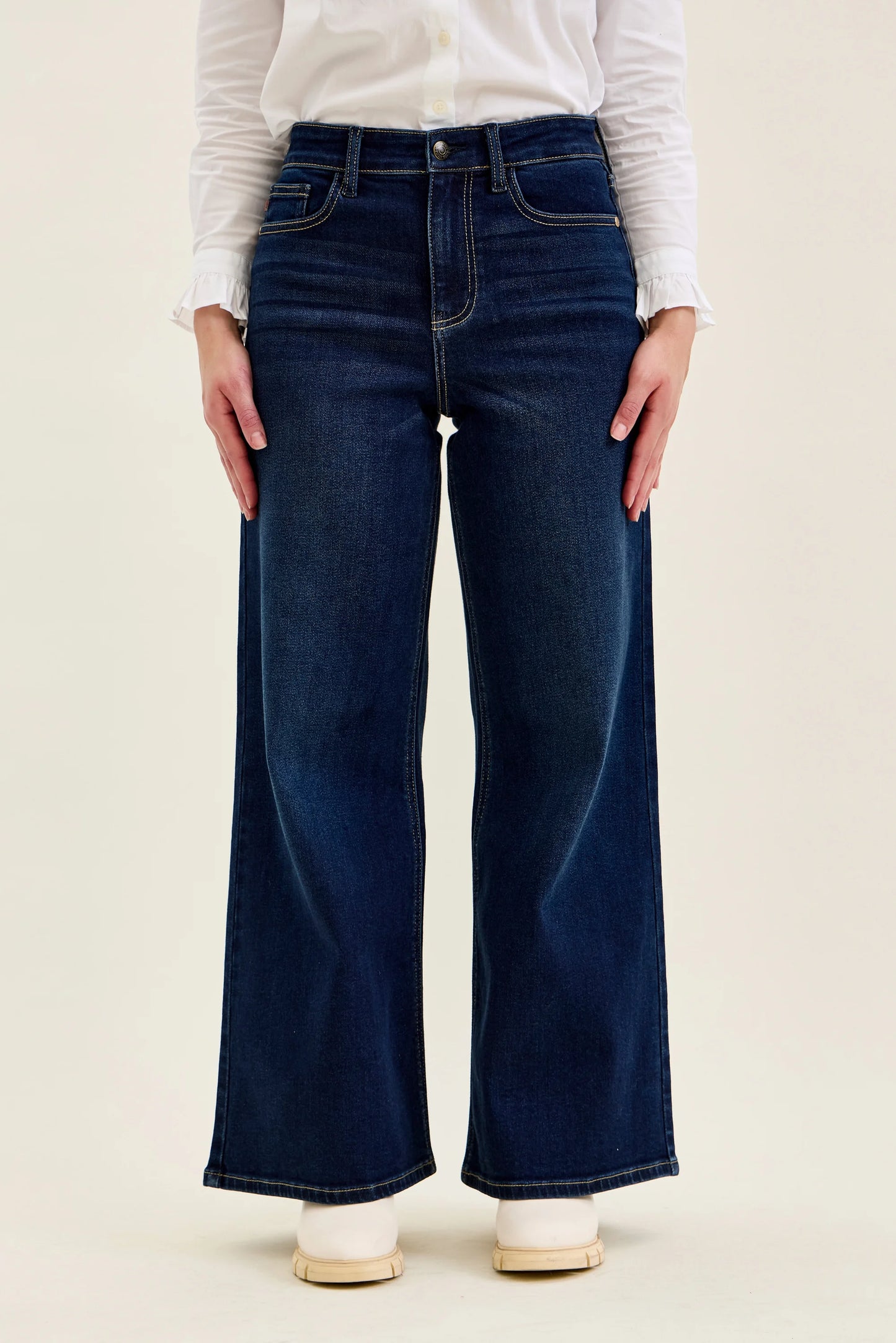 82748 PETITE HW LUX Retro Wide DK Twilight Blue Judy Blue Jeans