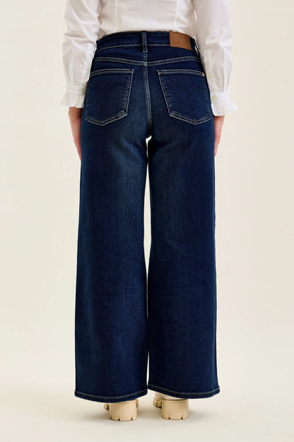 82748 PETITE HW LUX Retro Wide DK Twilight Blue Judy Blue Jeans