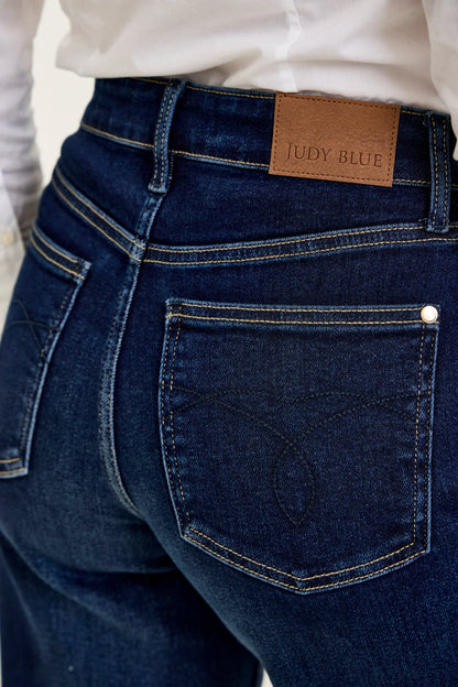 82748 PETITE HW LUX Retro Wide DK Twilight Blue Judy Blue Jeans