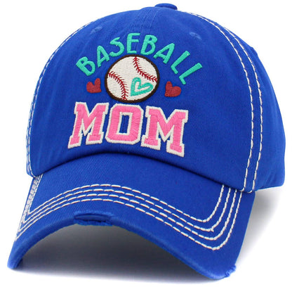 Baseball Mom Washed Vintage Ballcap: BUR