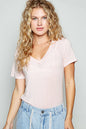 V-neck Short Sleeve Reg Fit Top Shirt