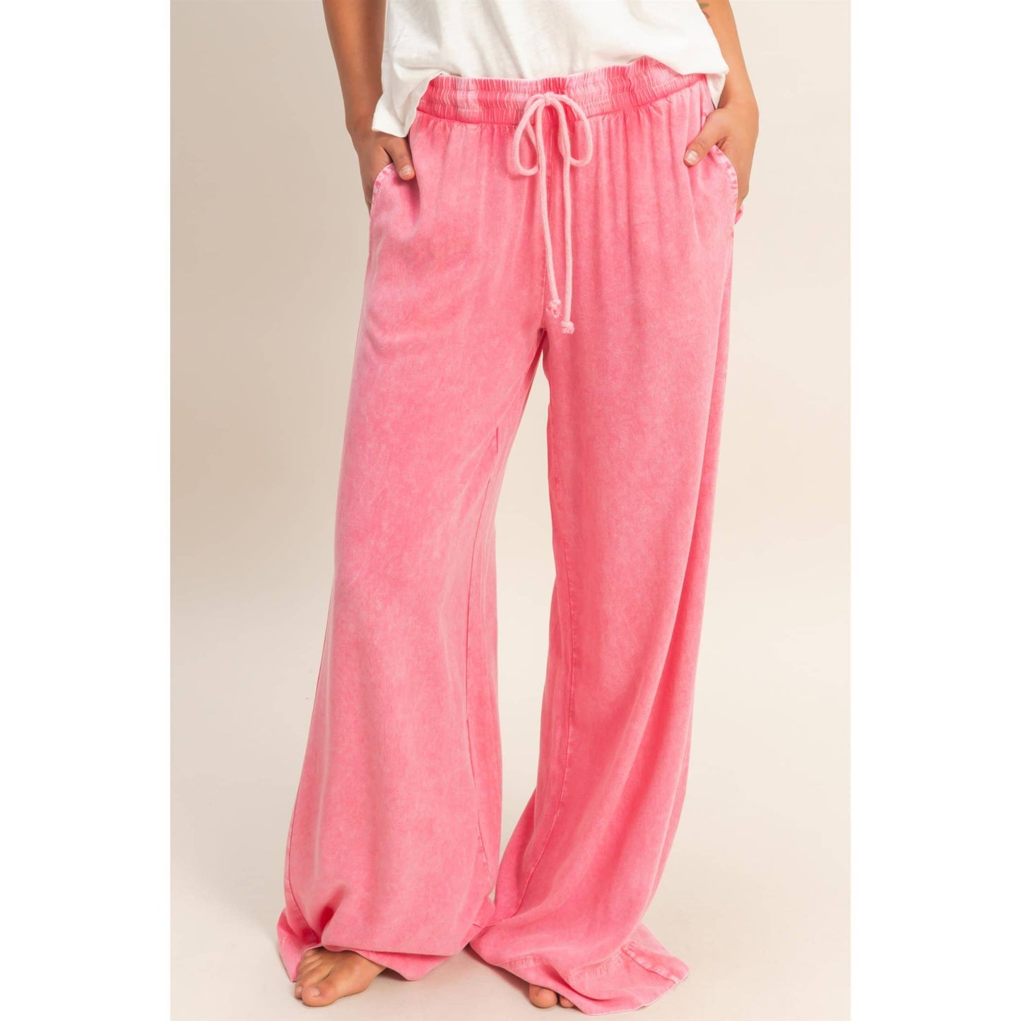 Hyfve DZ26A651 Mineral Washed Wide Leg Pants