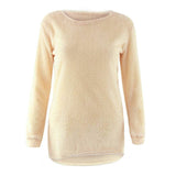 CWOSWL0659_Casual Long Sleeve Crew neck Pullover Sweater: Yellow / (M) 1