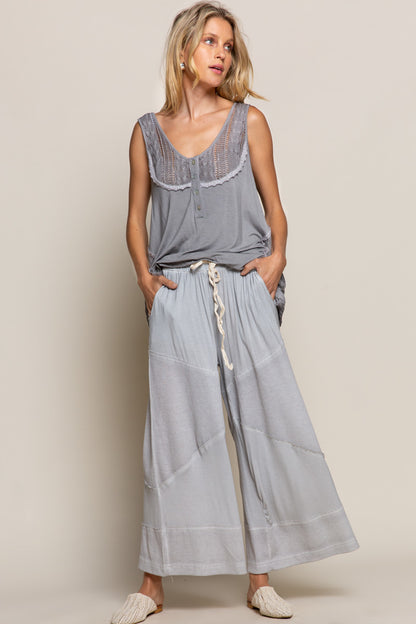 Loose Knit Culotte Pants