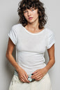 Fitted Soft Stretchy Textured Knit Top Shirt
