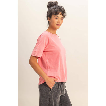 Hyfve DZ26A655 Acid Washed Boxy Tee