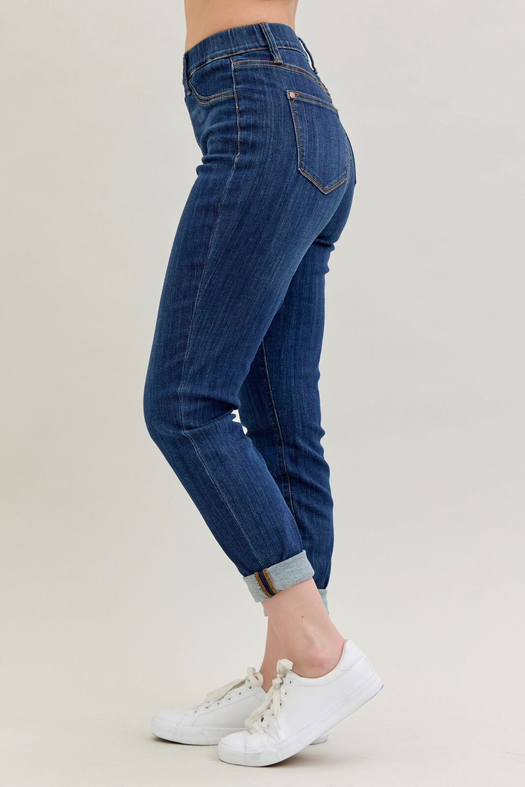 88750 HW Pull On Double Cuff Slim Jeggings Judy Blue Jeans