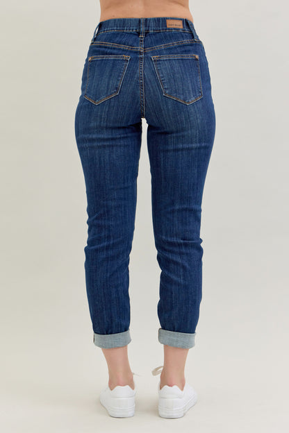 88750 HW Pull On Double Cuff Slim Jeggings Judy Blue Jeans