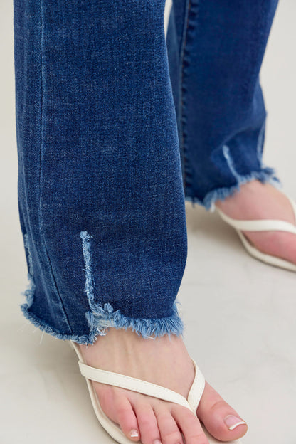 82519 Distressed Hem Boot Cut Judy Blue Jeans
