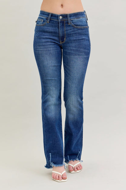 82519 Distressed Hem Boot Cut Judy Blue Jeans