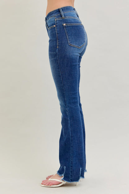 82519 Distressed Hem Boot Cut Judy Blue Jeans