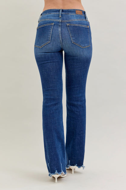82519 Distressed Hem Boot Cut Judy Blue Jeans