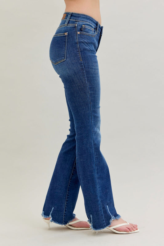 82519 Distressed Hem Boot Cut Judy Blue Jeans