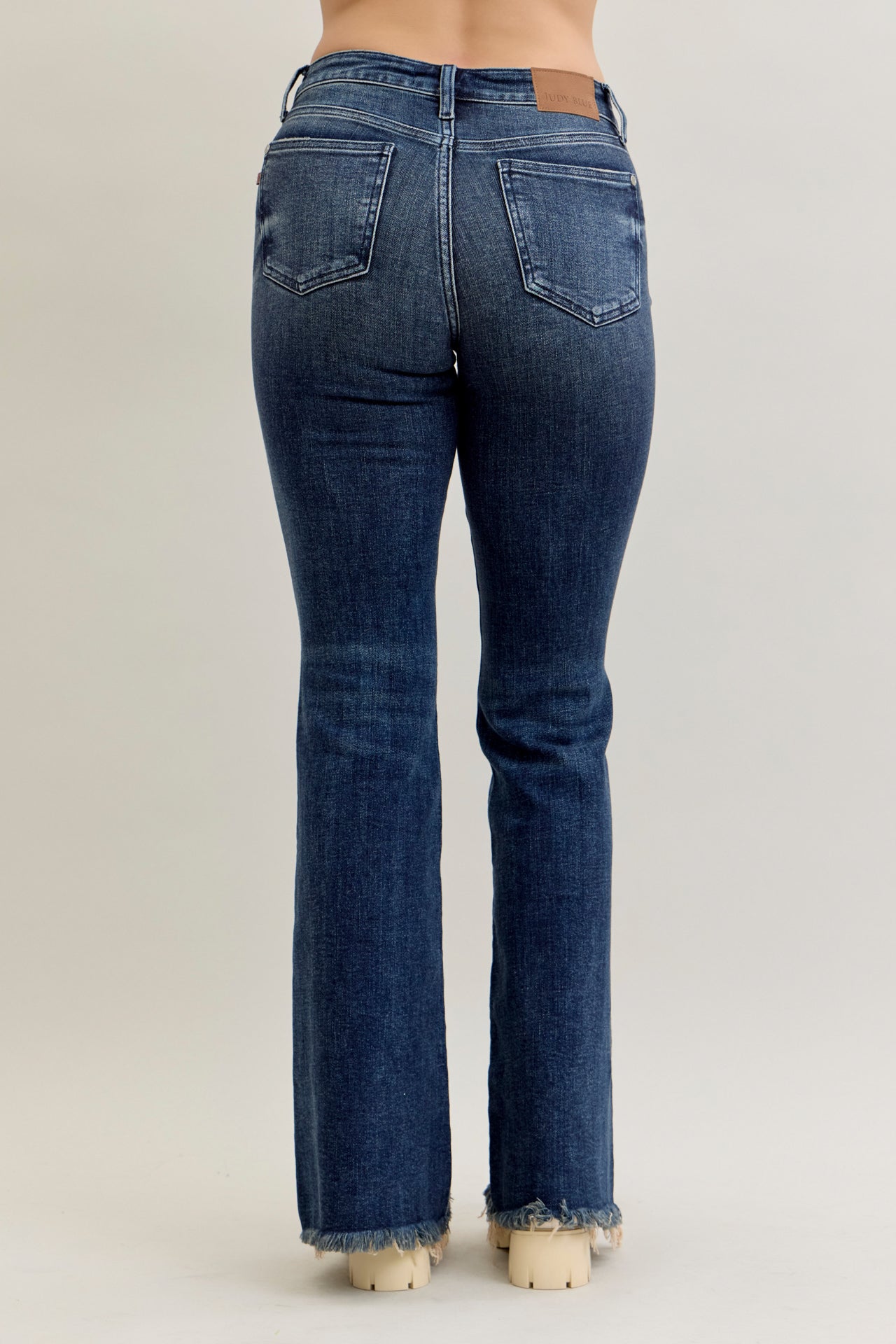 82681 Mid-Rise Flare Destroy &amp; Fray Hem Jeans – Judy Blue