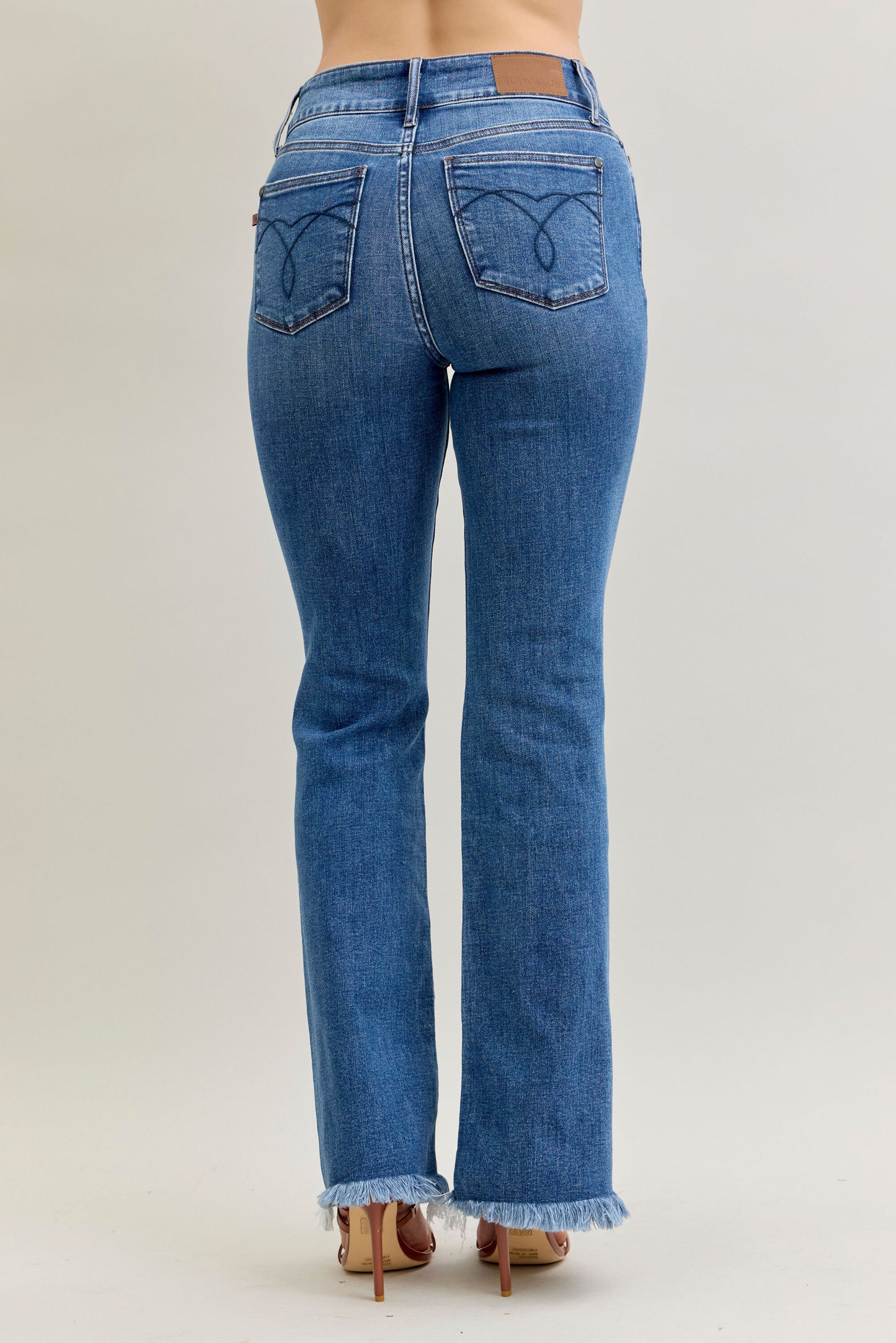 82686 Judy Blue High Waist Bootcut Double Button Waistband Jeans