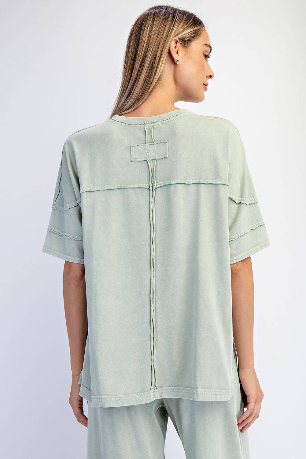 Rae Mode Mineral Washed Short Sleeve Top T Shirt T9984