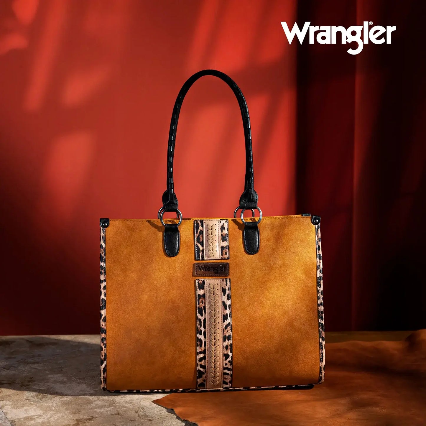 Wrangler Leopard Print Carry Tote : Brown