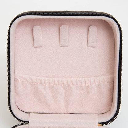 TG10699 Rhinestone Zip Around Square Jewelry Box