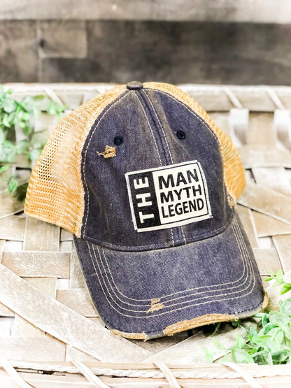 The Man The Myth The Legend Distressed Trucker Cap