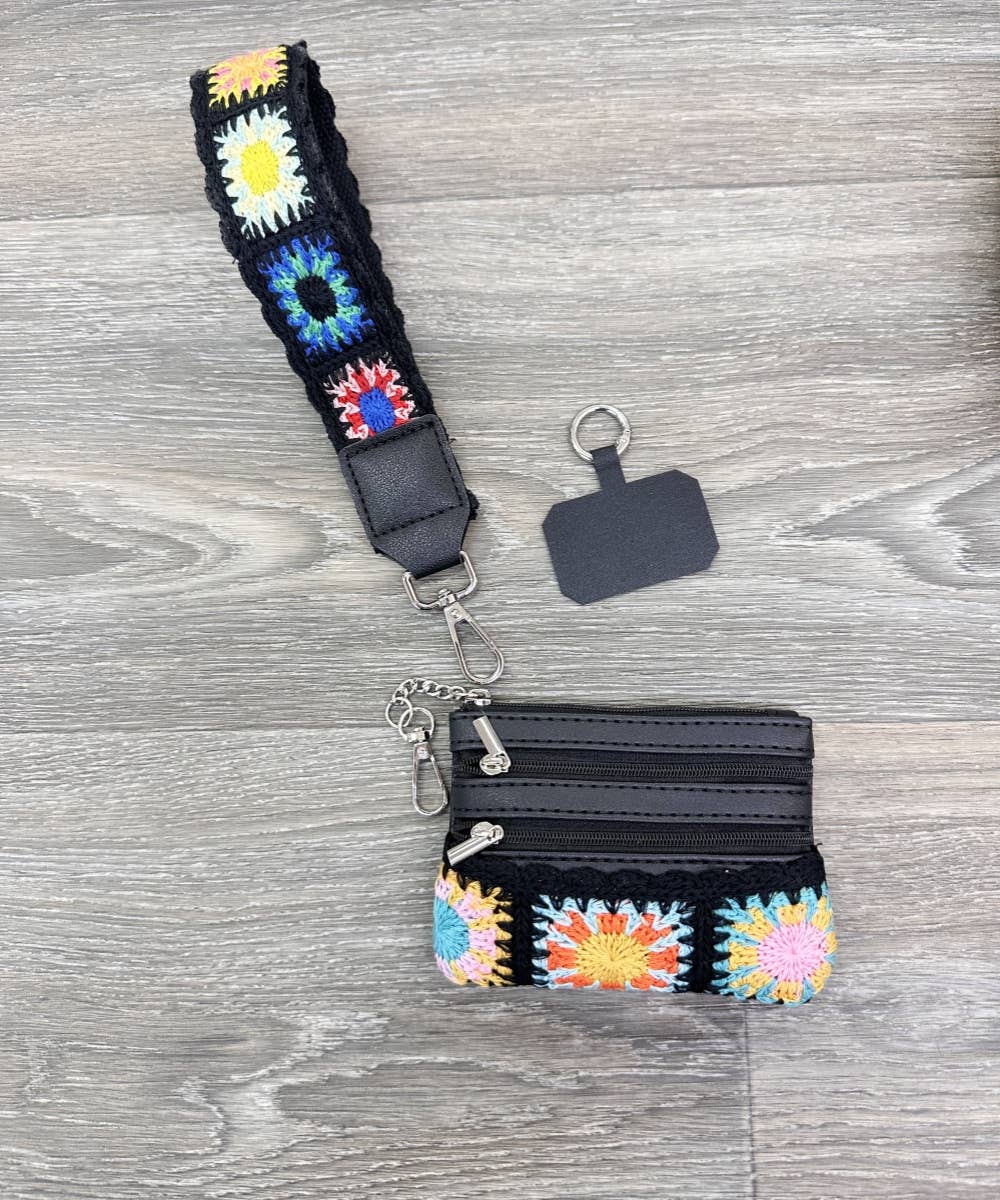HANDBAG STRAP WITH ZIPPER POUCH PHONE HOLDER WRISTBAND