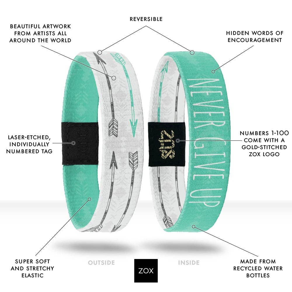 Never Give Up Interactive Affirmation Bracelet