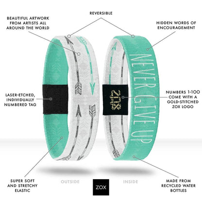 Never Give Up Interactive Affirmation Bracelet