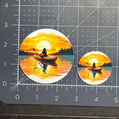 Sunset Kayaking Sticker - Transparent/Opaque Vinyl