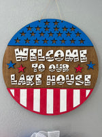 Welcome to our lake house sign