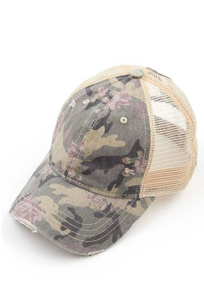 C.C Floral Camo Mesh Pony Cap