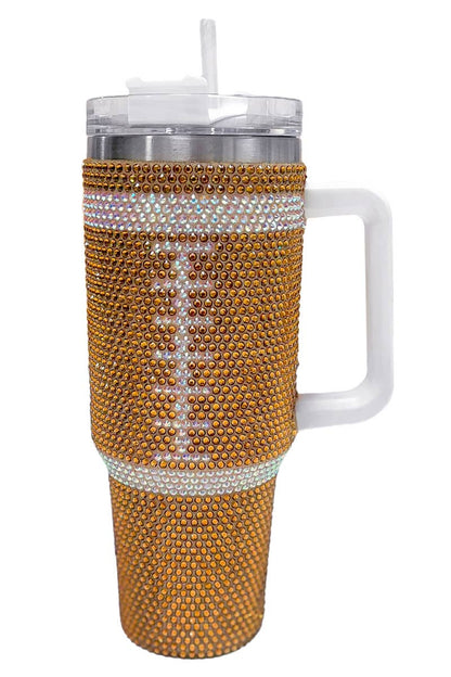 Gameday Football Bling Glam Insulated Tumbler