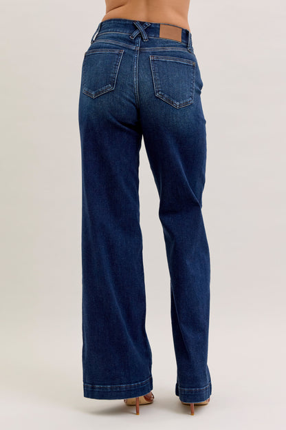 82678 Judy Blue High Waist Trouser Wide Leg Jeans