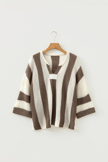 66 Fall 2026 Casual Stripe Bracelet Sleeve Top