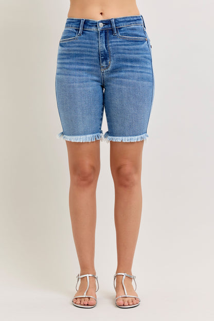 152106 Judy Blue HW Bermuda Shorts