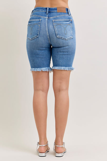 152106 Judy Blue HW Bermuda Shorts