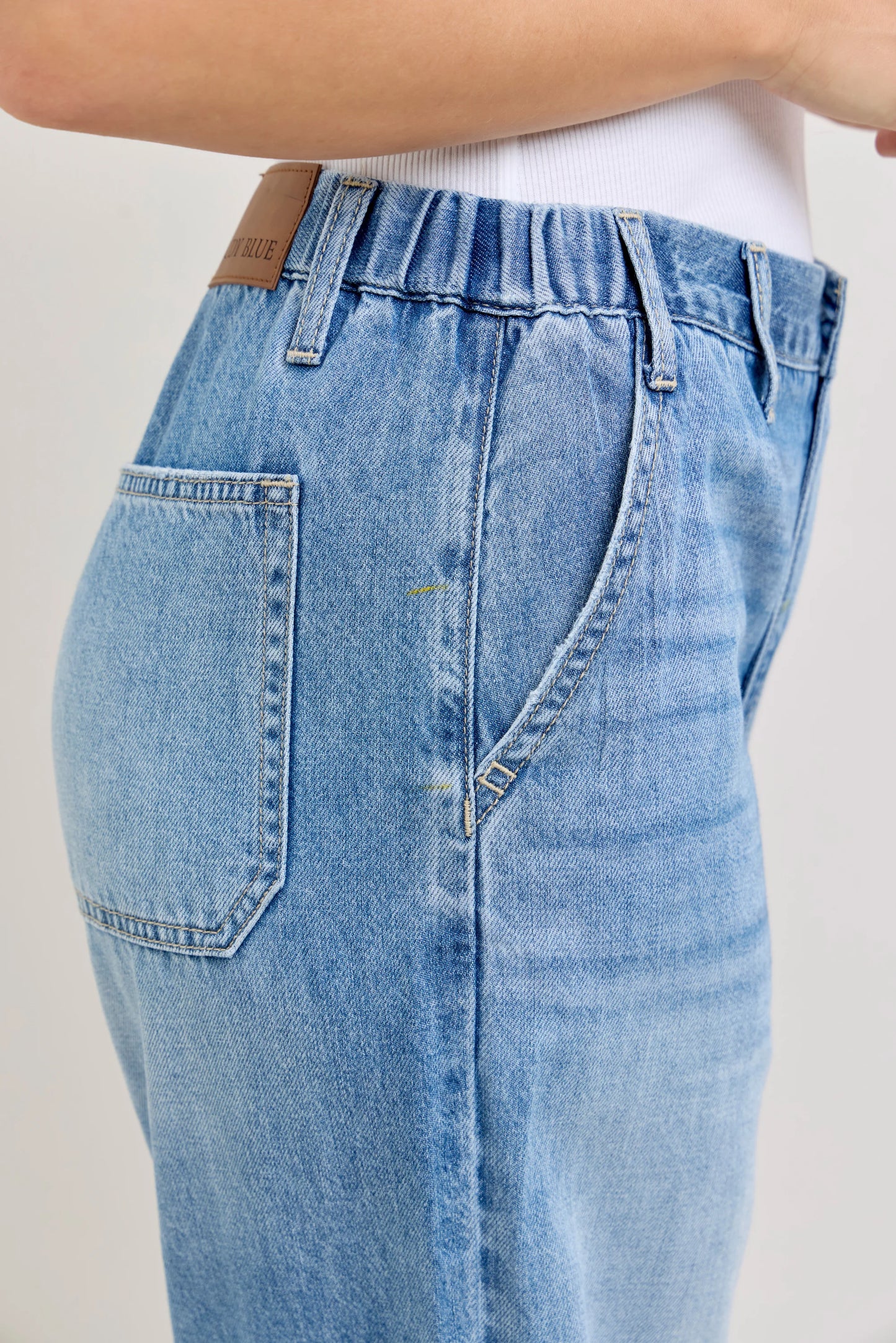 Judy Blue 881090 HW Featherweight Baggy Elasticated Waistband Jeans