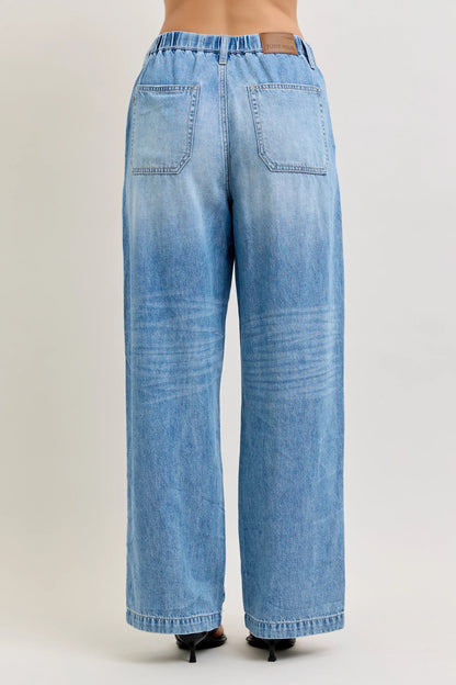 Judy Blue 881090 HW Featherweight Baggy Elasticated Waistband Jeans