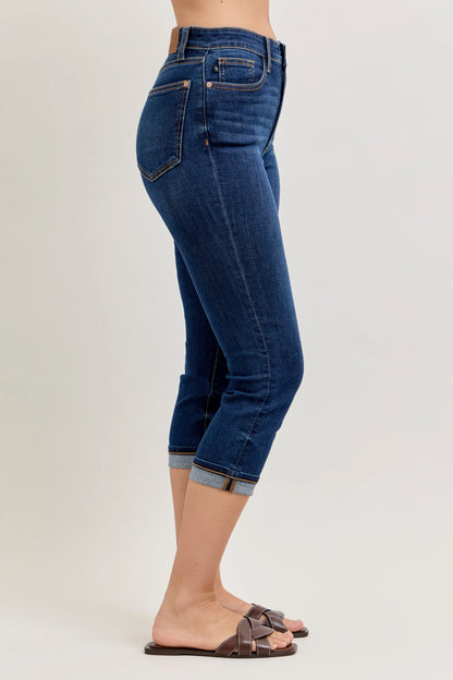 Judy Blue 72123  HW Capri with Single Cuff Jeans