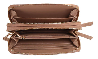 ES60164 Sherrie Double Zipper Wallet: Oatmeal