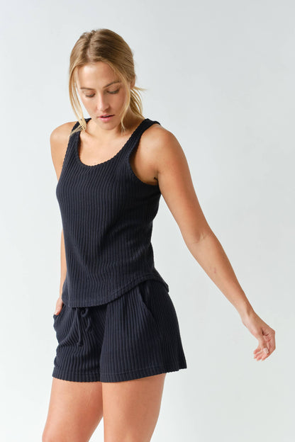 Mono B Softcore Rib Lounge Tank  top (KT5868)