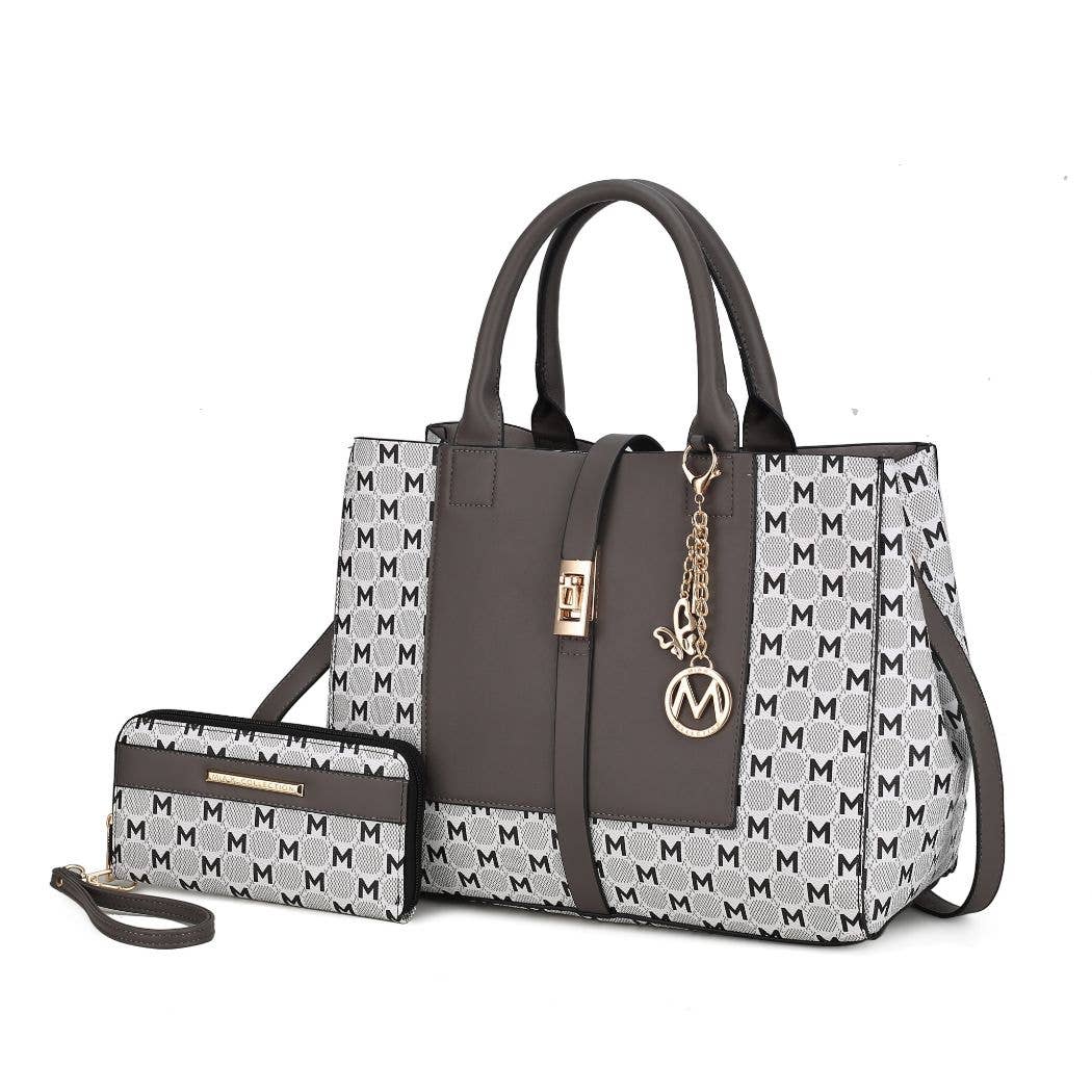 MKF Yuliana Circular M emblem Satchel Bag by Mia K