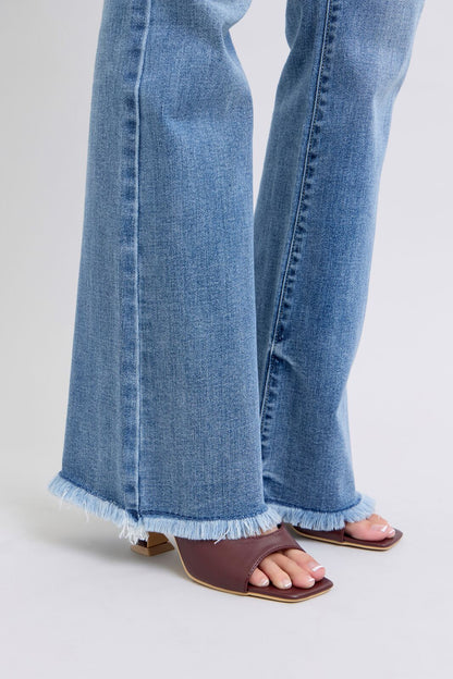 82486 HW Bootcut Fray Hem Judy Blue Jeans