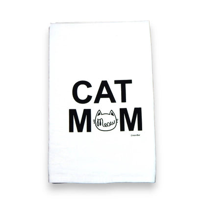 Cat Mom Meow Flour Sack Tea Towel