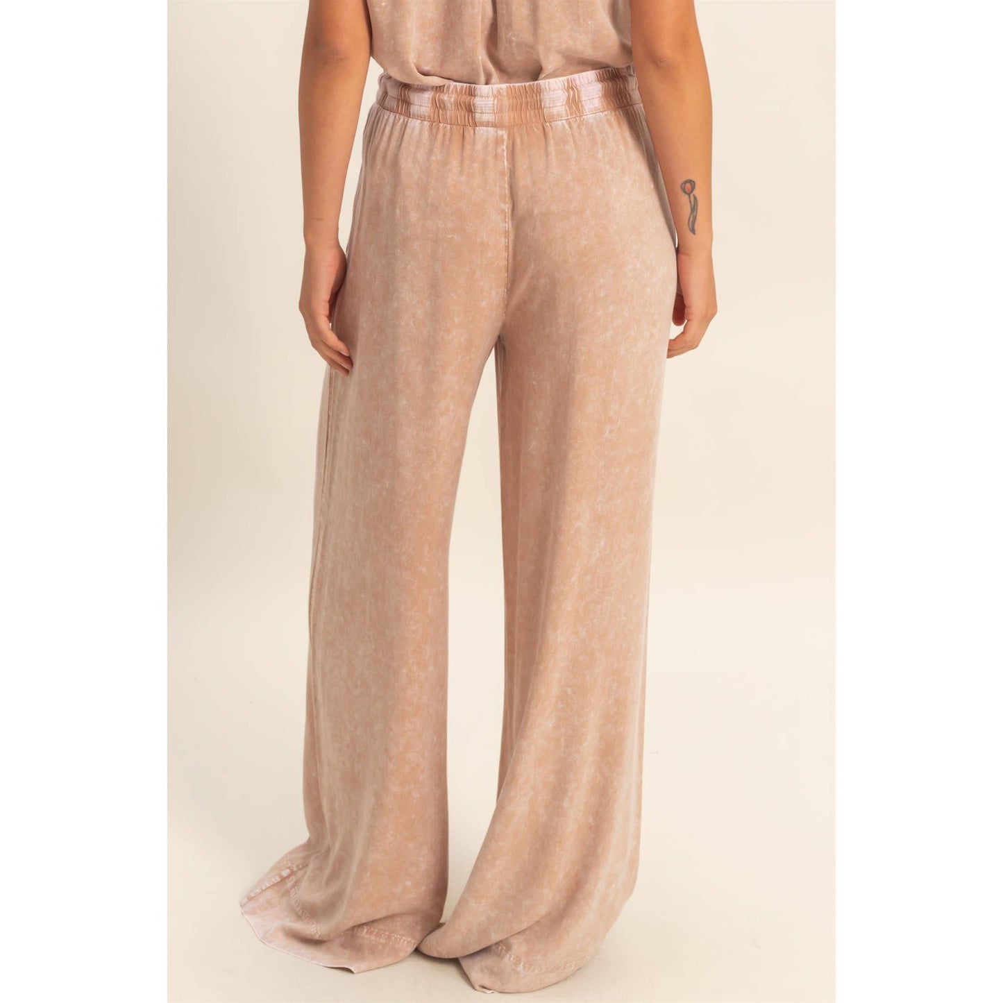 Hyfve DZ26A651 Mineral Washed Wide Leg Pants