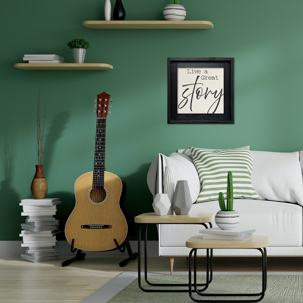 FRAMED CANVAS LIVE A GREAT STORY Sign