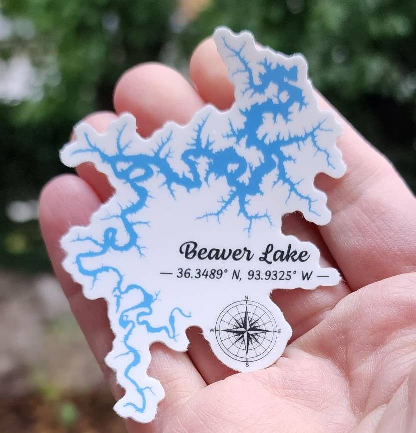 Beaver Lake Coordinates - Waterproof Vinyl Sticker