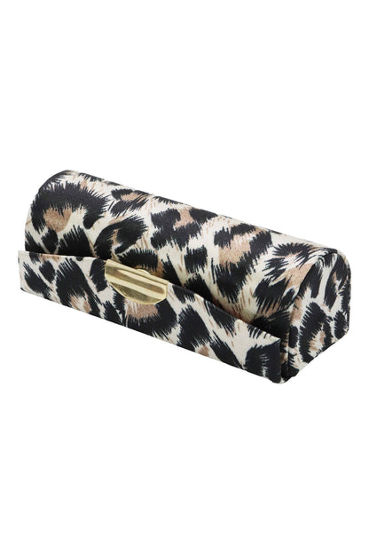 Exotic Leopard Print Satin Lipstick Case W/ Mirror