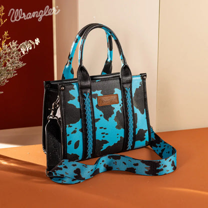 Wrangler Cow Print Tote/Crossbody: Black