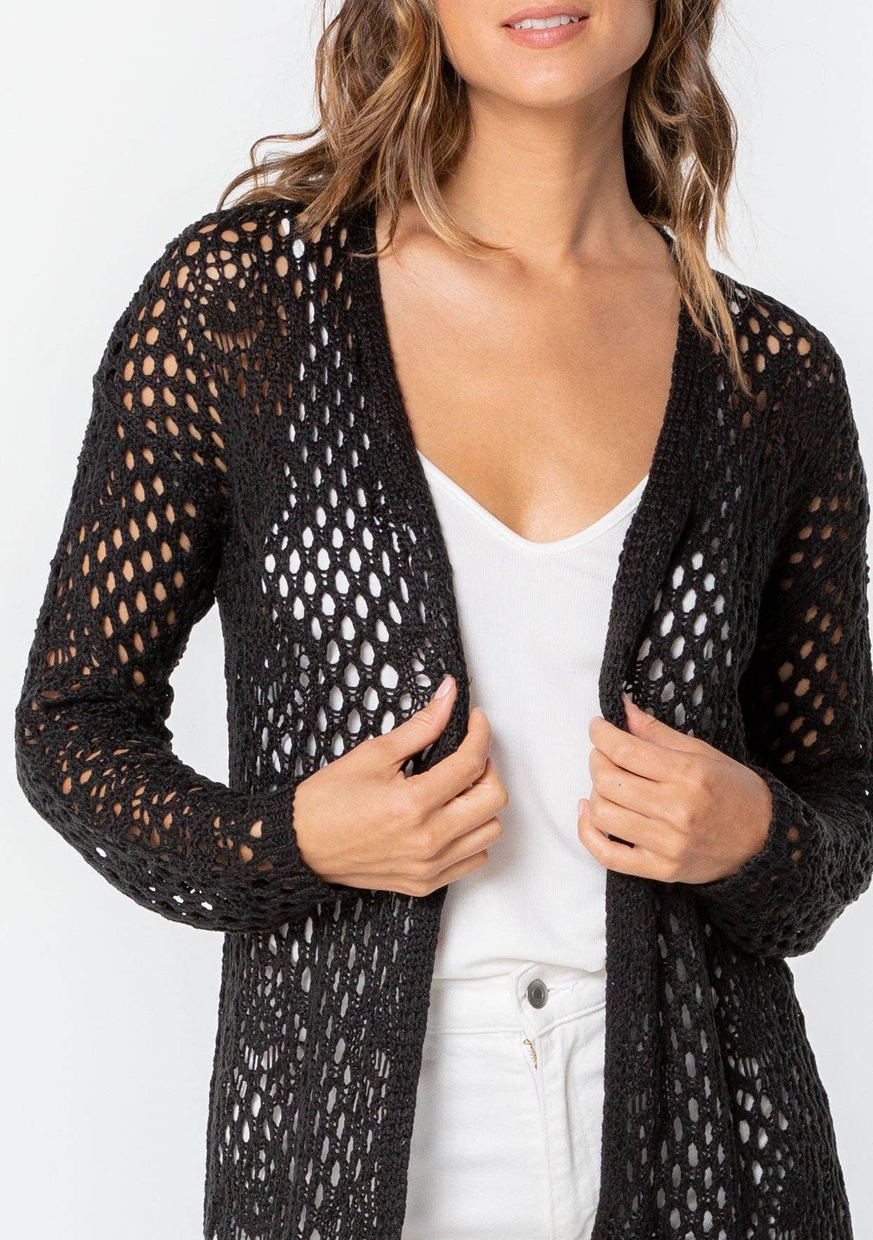 Long Sleeve Crochet Cardigan
