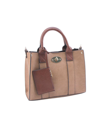 WU061 Cameran 3-in-1 Boxy Satchel & Crossbody: Nude