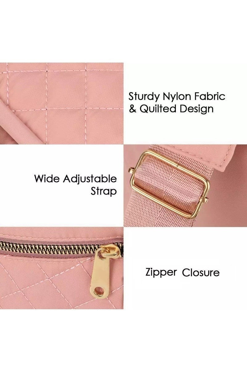 Quilted Multi Pocket Crossbody Sling Bag